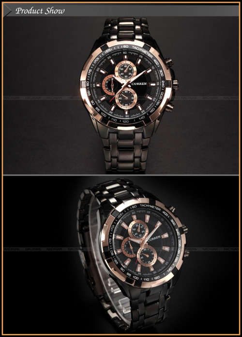 ** ALL STEEL 8023 **  by CURREN®  GOLD & BLACK