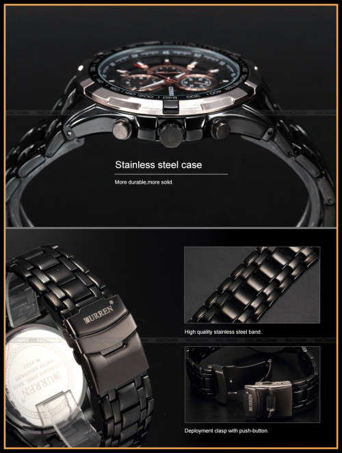 ** ALL STEEL 8023 **  by CURREN®  GOLD & BLACK