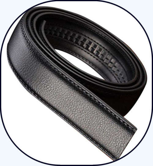 ** Men **Black & Gold Buckle**Black leather  automatic Buckle  Fashion Waist Belt   *