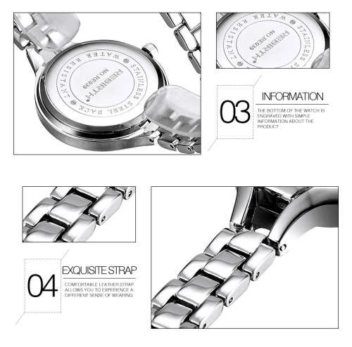 *REBIRTH BRAND RE039*  Modern Women Swiss Quality  Quartz Watch with Steel  Strap