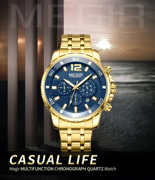 *** Megir 2068 ** Top Watch* New Style Big Luxury Men Quartz Wristwatch CHRONOGRAPH * 6 HANDS *