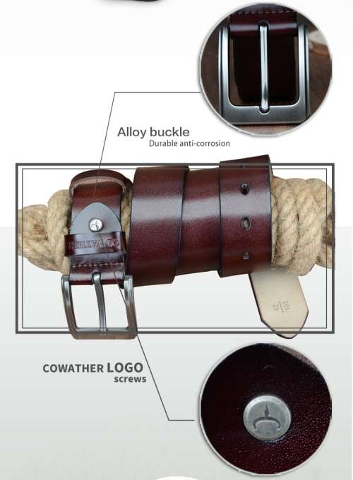 PRICE DROP !!** Men **TOP BRAND ~  LONGHORN~ COWATHER Genuine Leather Waist Belt   *