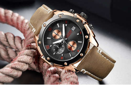 *** Megir Brand**( 2074 ) Top Watch* New Generation Luxury Men * Wristwatch CHRONOGRAPH * 6 HANDS *