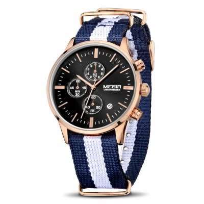 Megir 2011 - Chronograph Watch * 6 HANDS*Nato Canvas Strap* ( 2 OPTIONS )