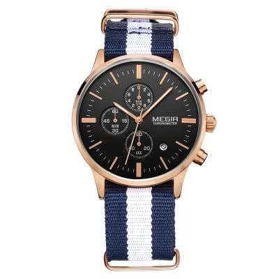 Megir 2011 - Chronograph Watch * 6 HANDS*Nato Canvas Strap* ( 2 OPTIONS )
