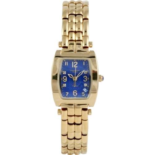 **NEW RRP £585 **Ladies*Krug-Baumen 1964DLG Tuxedo Gold 4 Diamond Blue Dial Gold Strap