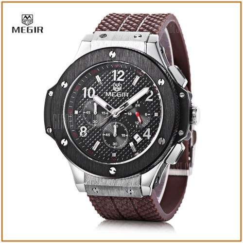 ***  Megir Brand Chronograph Business Mens  Watch ** 6 Hands**Rubber Strap