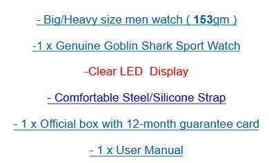 *$70* GOBLIN SHARK** - Men Dual Time Quartz Wrist Watch~ Real Musculine & Big**BOOK,BOX and PAPERS*