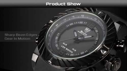 *$70* GOBLIN SHARK** - Men Dual Time Quartz Wrist Watch~ Real Musculine & Big**BOOK,BOX and PAPERS*