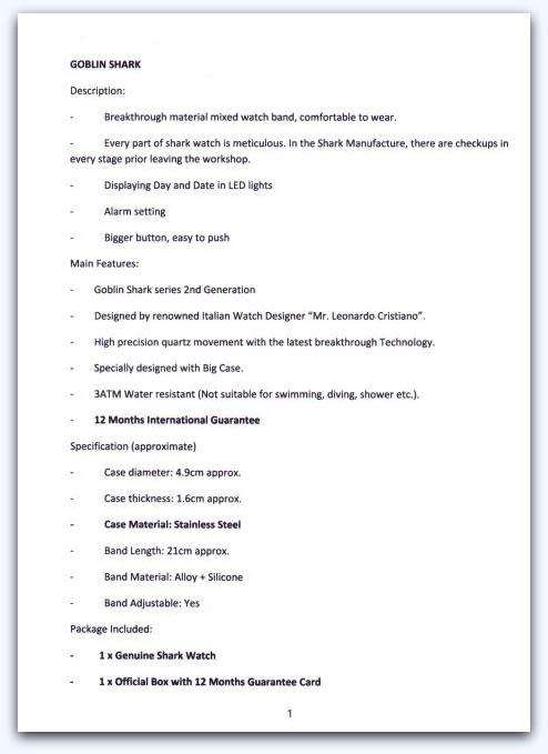 *$70* GOBLIN SHARK** - Men Dual Time Quartz Wrist Watch~ Real Musculine & Big**BOOK,BOX and PAPERS*