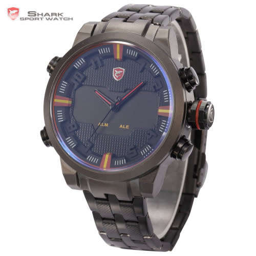 * $99.99 *SHARK*BIG HEAVY* -Luxury Men Digital LED Date Day Quartz Military Sport Wrist Watch
