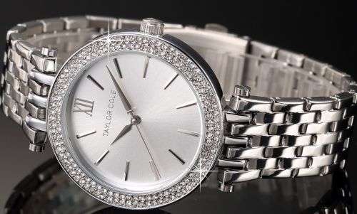 From UK** Magnifisant* Silver Taylor Cole Lady Georgeos Steel Band Luxury Watch*