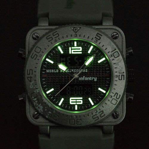 ** Infantry Brand* New  Big Military Men Digital Night view Chronograph Watch*