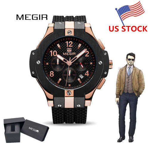 *** Megir (2050)  Brand** Top Watch* New Style  Big Luxury Men Quartz Watch CHRONOGRAPH * 6 HANDS *