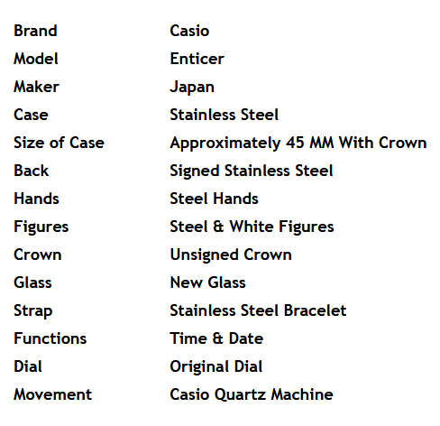 **NEW Casio Men's 50M Enticer Quartz Date Stainless Steel Fashion Watch MTP-1314