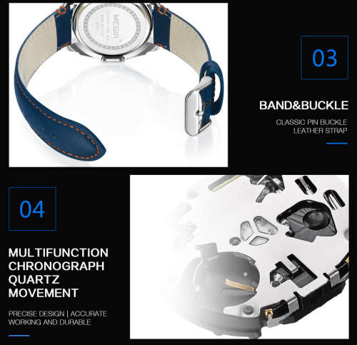 *** Megir Brand**( 2074 ) Top Watch* New Generation Luxury Men * Wristwatch CHRONOGRAPH * 6 HANDS *