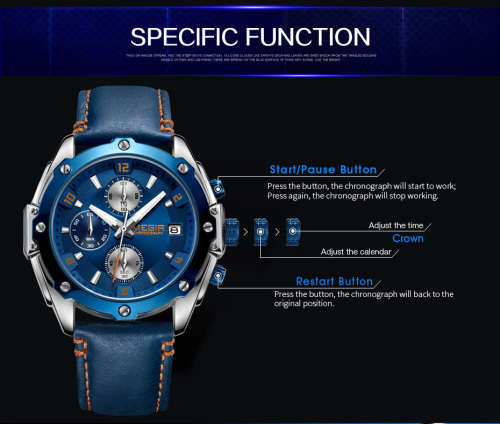 *** Megir Brand**( 2074 ) Top Watch* New Generation Luxury Men * Wristwatch CHRONOGRAPH * 6 HANDS *