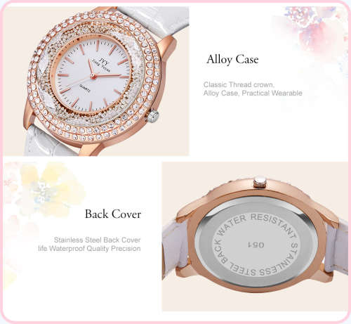 --***LADIES *BIG DIAL*WOW FACTOR* CRYSTAL ENCRUSTED ~WHITE & ROSE GOLD  QUARTZ  Watch  -
