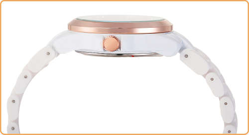 -***$51* --***LADIES **SWAROVSKI CRYSTAL ENCRUSTED ~SKONE~ROSE GOLD/WHITE  QUARTZ Watch -