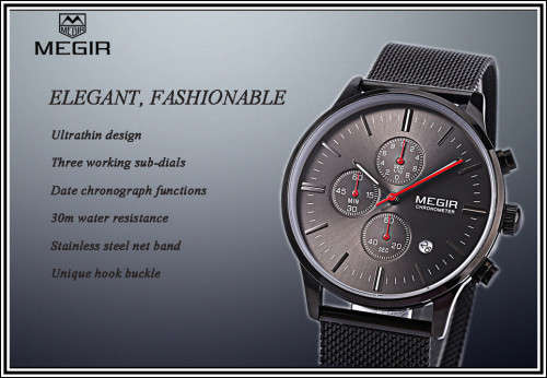Megir 2011 - Chronograph Watch * 6 HANDS*