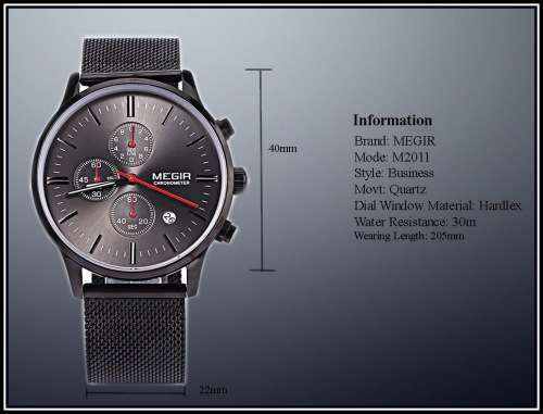 Megir 2011 - Chronograph Watch * 6 HANDS*