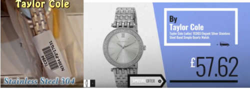 From UK** Magnifisant* Taylor Cole Lady Georgeos Steel Band Bracelet Luxury Watch*