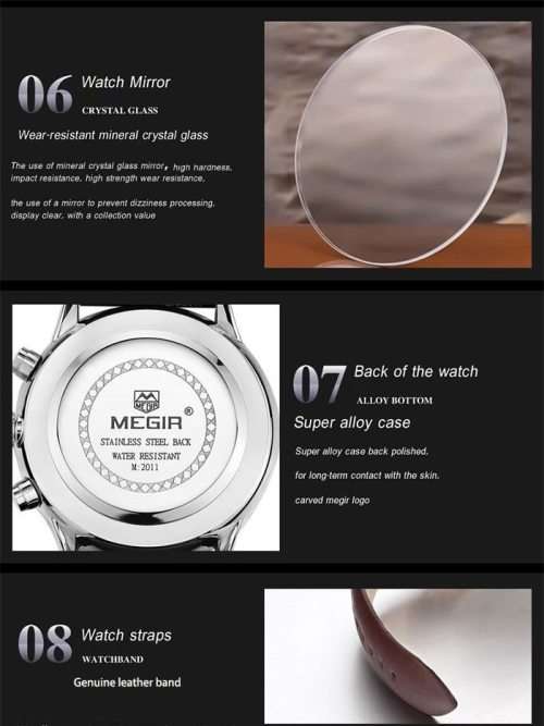 Megir 2011 - Chronograph Watch * 6 HANDS*