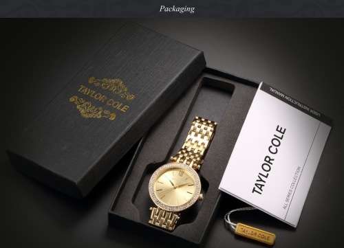 From UK** Magnifisant* Taylor Cole Lady Georgeos Steel Band Bracelet Luxury Watch*