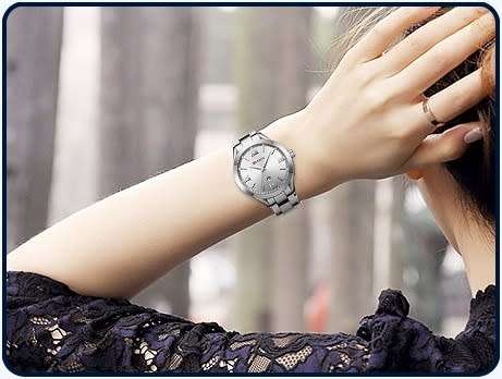 CURREN® 9007 LOVELY ALL STEEL LADIES AUTO DATE SILVER  QUALITY WATCH