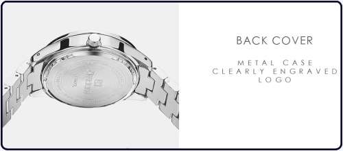 CURREN® 9007 LOVELY ALL STEEL LADIES AUTO DATE SILVER  QUALITY WATCH