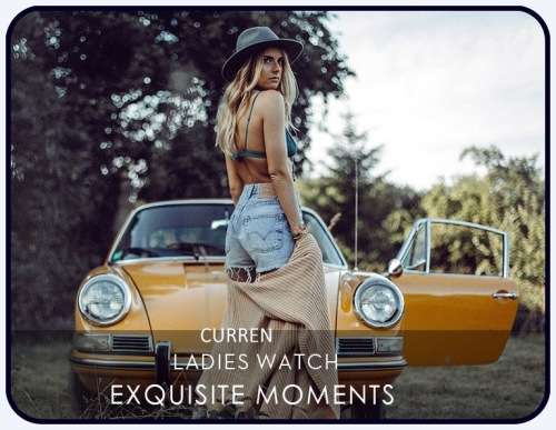 CURREN® 9007 LOVELY ALL STEEL LADIES AUTO DATE SILVER  QUALITY WATCH