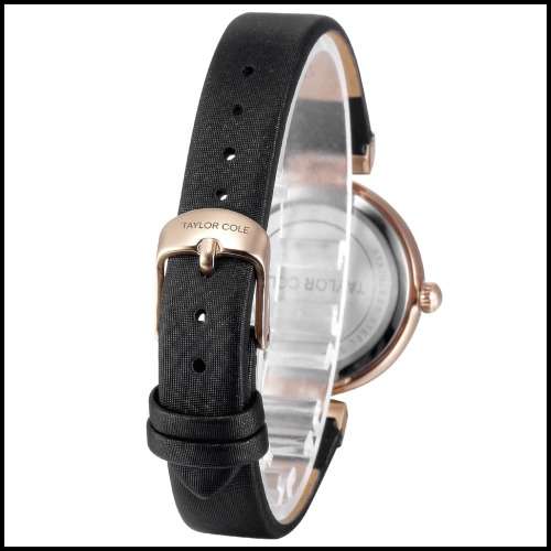 From UK* ($89.00) Magnifisant*Taylor Cole Lady Georgeos Black Leather Band  Luxury Watch*