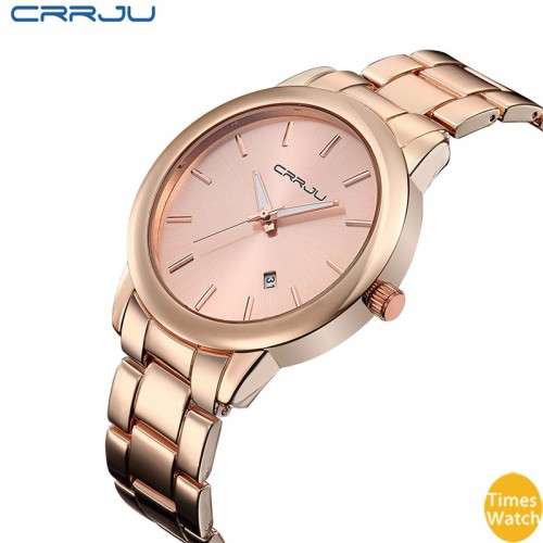 CRRJU 2210  -Quality Unisex Solid Built Analog Watch *Rose Gold *