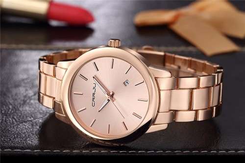 CRRJU 2210  -Quality Unisex Solid Built Analog Watch *Rose Gold *