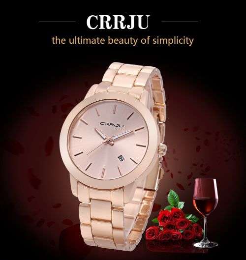 CRRJU 2210  -Quality Unisex Solid Built Analog Watch *Rose Gold *