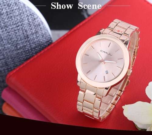 CRRJU 2210  -Quality Unisex Solid Built Analog Watch *Rose Gold *