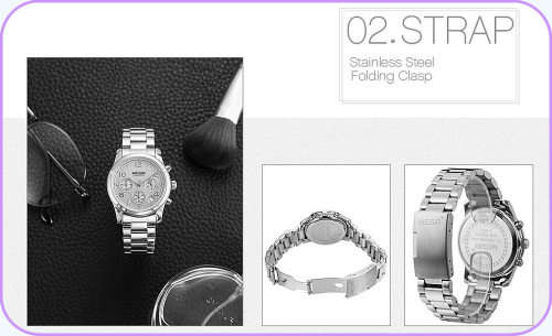 Megir 2057L SILVER -Quality Ladies Solid Built Sturdy Chronograph Watch *6 Hands *