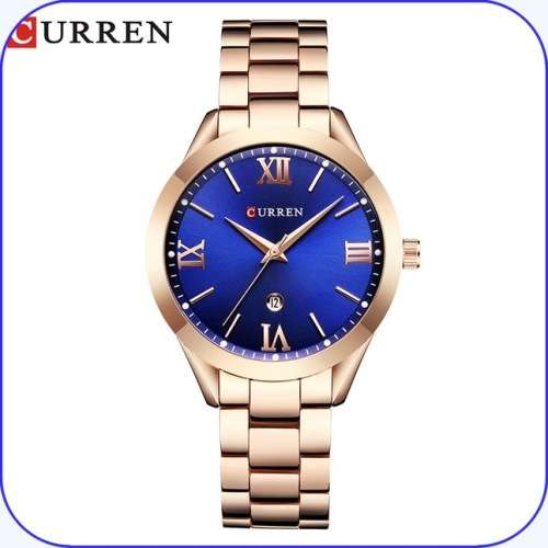 CURREN® 9007 LOVELY ALL STEEL LADIES AUTO DATE ROSE GOLD  QUALITY WATCH* 2 OPTIONS*