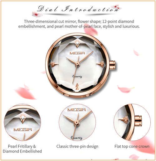 **Megir 4173  - Ladies Dainty Feminine Serious Small ROSE GOLD Watch**