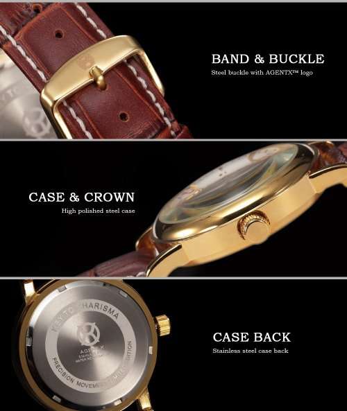 * Luxury Gold Case Brown Leather Date Men Quartz Dress Wrist Watch*FULL HOUSE!* FREE SHIPPING*