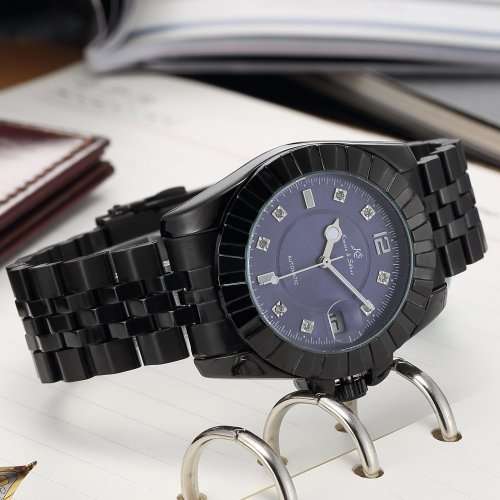 *KS Blue Dial/Black Stainless Steel Date Automatic Mechanical Fashion Men's* Book,Box and Papers*