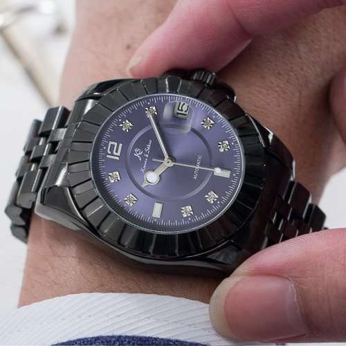 *KS Blue Dial/Black Stainless Steel Date Automatic Mechanical Fashion Men's* Book,Box and Papers*