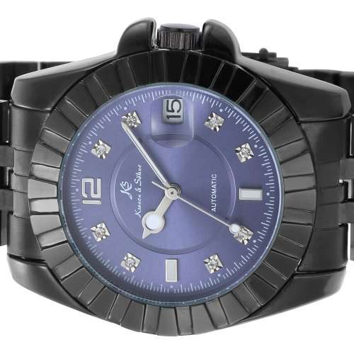 *KS Blue Dial/Black Stainless Steel Date Automatic Mechanical Fashion Men's* Book,Box and Papers*