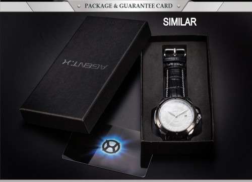 * Luxury Rose Gold Case Brown Leather Date Men Quartz Dress Wrist Watch