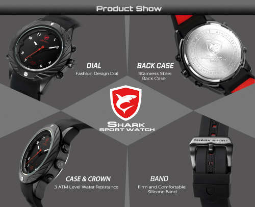 * $99.99 *Graceful SHARK** -Luxury Men Digital LED Date Day Multifunctional Quartz Sport Wrist Watch