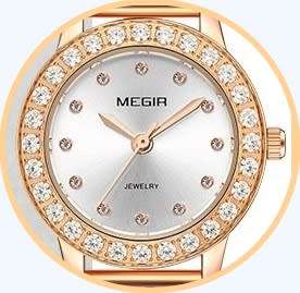 * Magnifisant*Megir Lady* Georgeos Rose Gold Steel Band  Luxury Watch*Box,book & Papers!