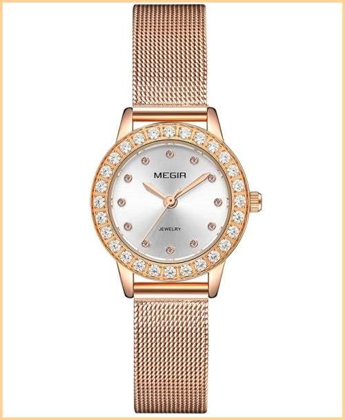 * Magnifisant*Megir Lady* Georgeos Rose Gold Steel Band  Luxury Watch*Box,book & Papers!