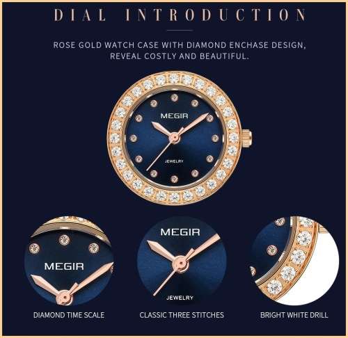 * Magnifisant*Megir Lady* Georgeos Rose Gold Steel Band  Luxury Watch*Box,book & Papers!