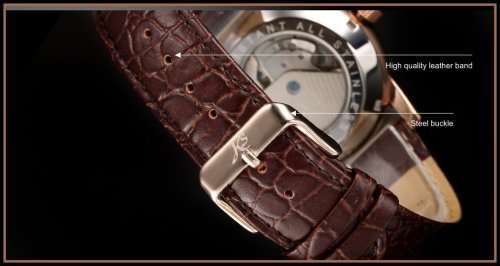 *KS Imperial*  Black Dial Gold Case Automatic Mechanical Mens **Analog Wrist Watch*FULL HOUSE!