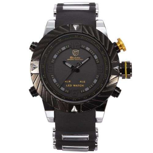 *$89* GOBLIN SHARK** - Men Dual Time Multifunction Quartz Wrist Watch~ Real Musculine & Big**